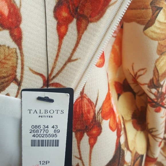 SOLD! TALBOTS Fall Bouquet Sheath Dress- Size 12P - Picture 4 of 6